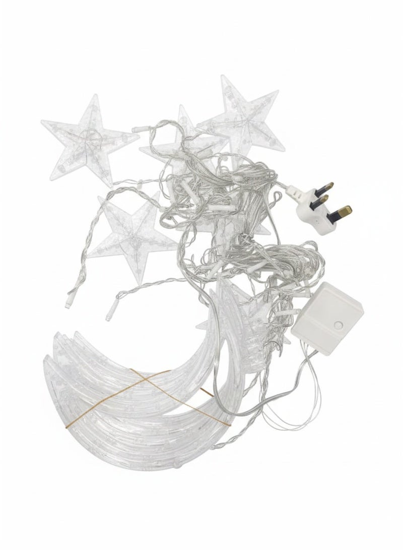 Ramadan decorative lights featuring multiple shapes (crescent moon, stars, and LED dots) - Image 1